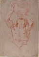 Study for a Triton (recto); Anatomical Studies ? (verso), Gian Lorenzo Bernini (Italian, Naples 1598–1680 Rome), Red chalk, the background tinted with an almost imperceptible pale brown wash, framing lines in pen and brown ink (recto); black chalk (verso)